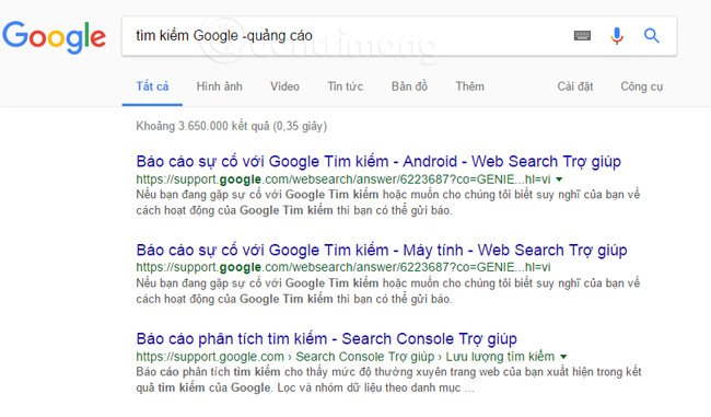 Những thủ thuật tìm kiếm trên Google