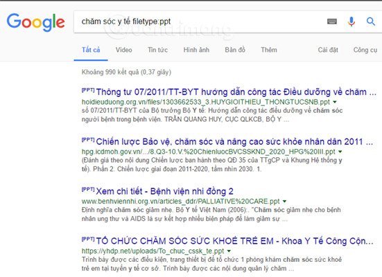 Những thủ thuật tìm kiếm trên Google