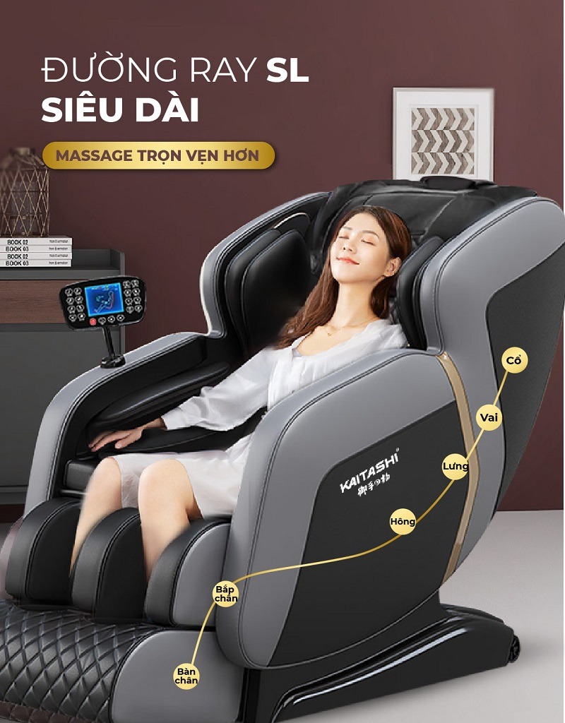 Ghế massage toàn thân Kaitashi KS-125 Black-Grey