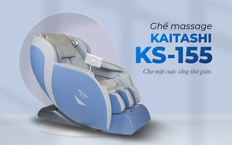 Ghế massage toàn thân cao cấp Kaitashi KS-155 Blue-Grey