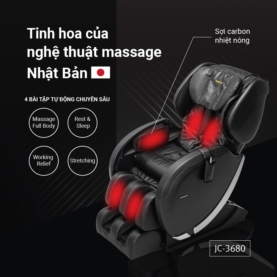 Ghế Massage Tokuyo JC-3680 (Made in Japan)
