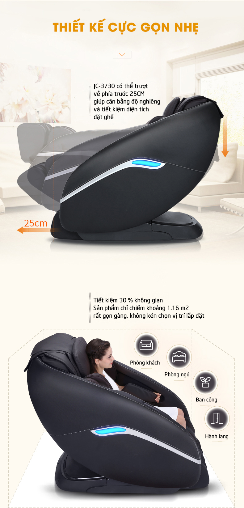 Ghế Massage Nhật Bản JC-3730+AVS Made In Japan