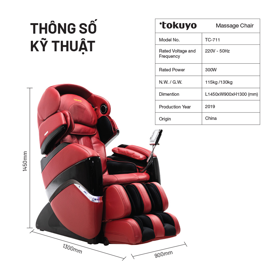 Ghế Massage Toàn Thân Hoàng Gia Tokuyo TC-711